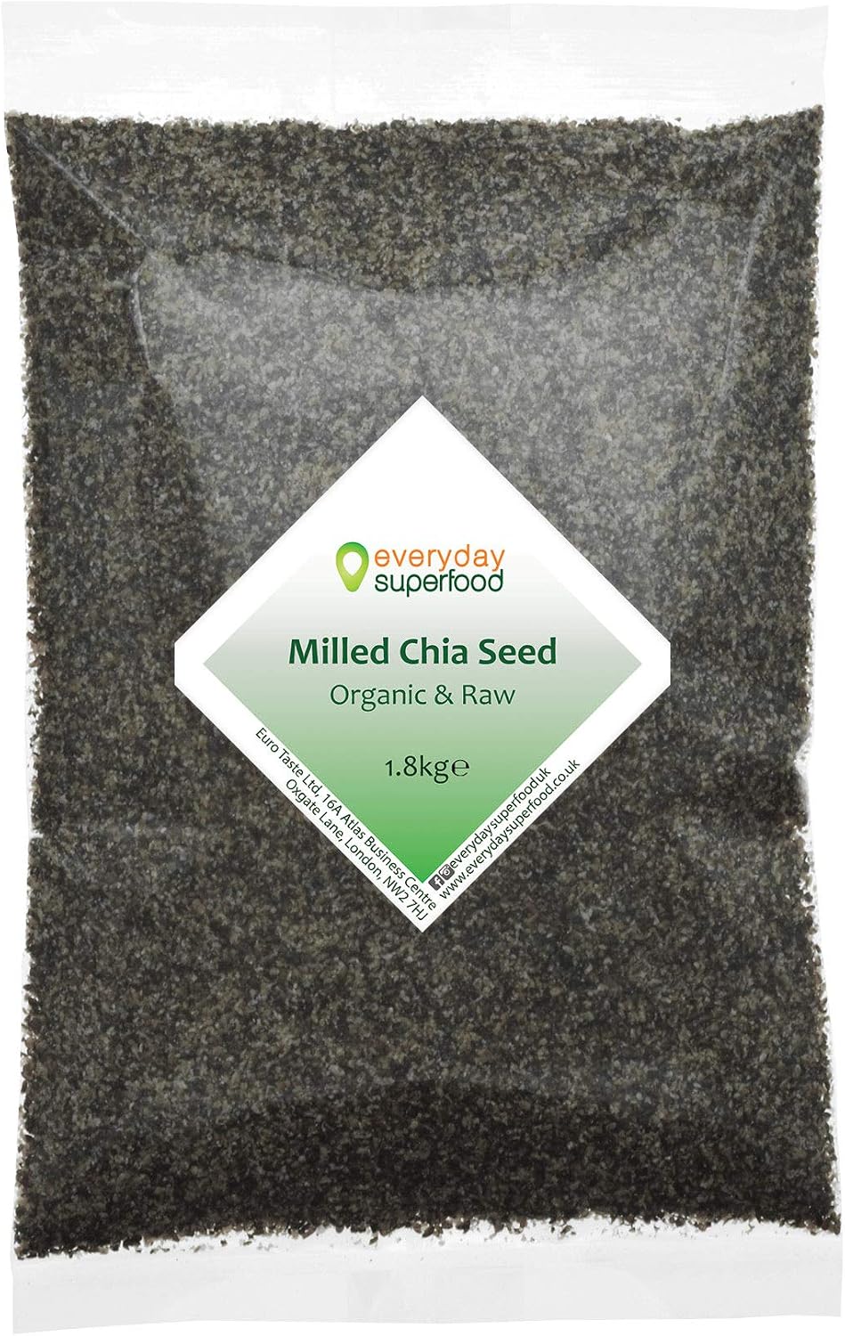 Everyday Superfood Organic Milled Chia Seeds 1.8kg, Cold Ground Premium Chia Seed Powder, 1.8 kg (Pack of 1)