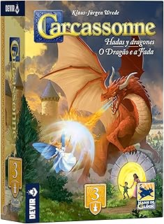 Comprar Devir Carcassonne: Dragones y Hadas – Expansión del Juego de Mesa con dragón, Hada, Portales mágicos y losetas estratégicas para 2-6 Jugadores (BGCARDHPS)