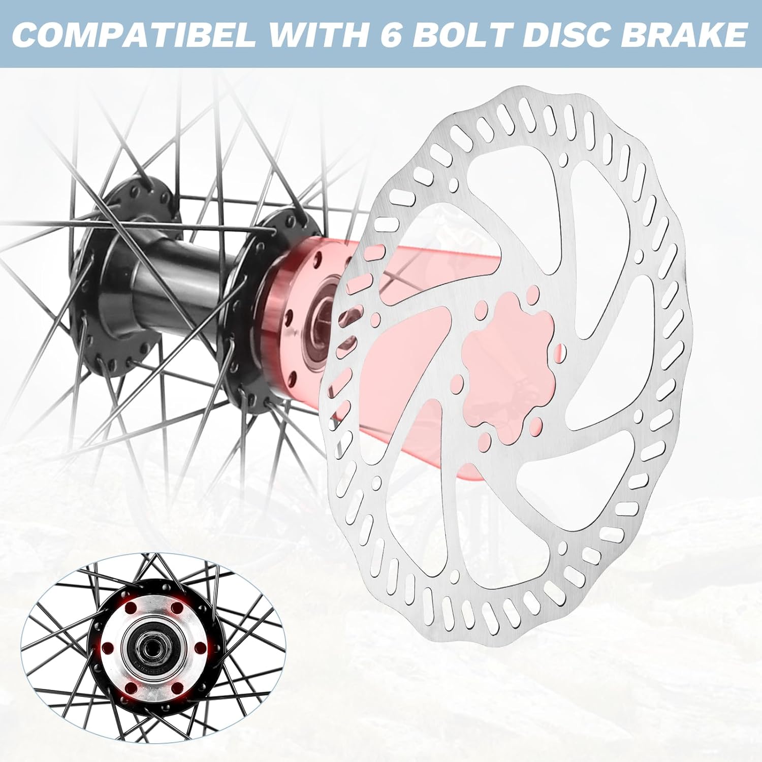 18/20/24 Inch Bicycle Wheelset - 14Gx32H Spokes with ED Brass Nipples - 100mm Front/135mm Rear QR Hubs - 6-Bolt Disc Brake Compatible Release for 6-9 Speed Bikes (Front, 26 inch)