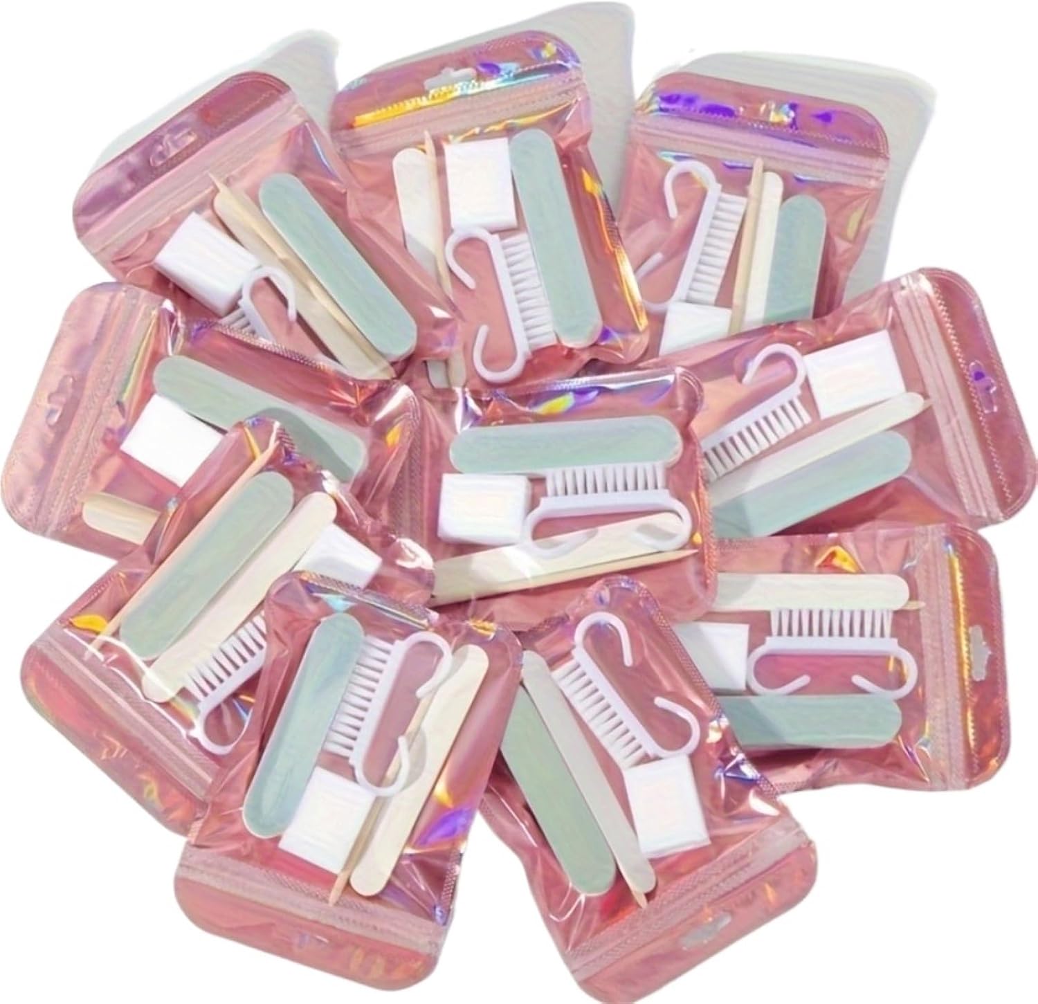 30pcs Disposable Nail Art Tools Kit Portable Sealed Foot Care Set with Mini Nail File for Travel Home Salon