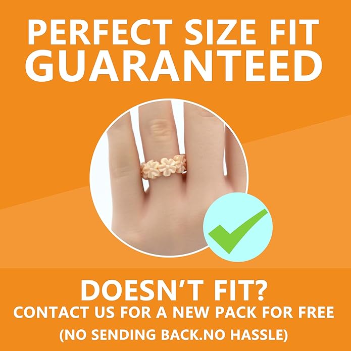 ワームス　Flower Stone Ring warmth Poppy Silicone Ring, August Birth Flower, Breathable Comfort