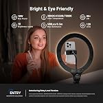NEEWER Entry Level Version 10.5" 10W Ring Light with 46"-63" Stand, Overhead Phone Holder Mount Compatible with iPhone, Bi Color LED Selfie Lighting CRI85+ for TikTok Video Recording Streaming, N44