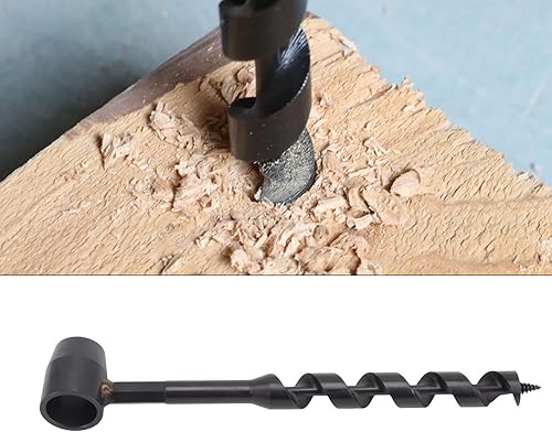Miniatura 5 de Taladro manual de barrena de acero al carbono negro, excavadora de madera de supervivencia portátil de alta dureza para carpintería silvestre