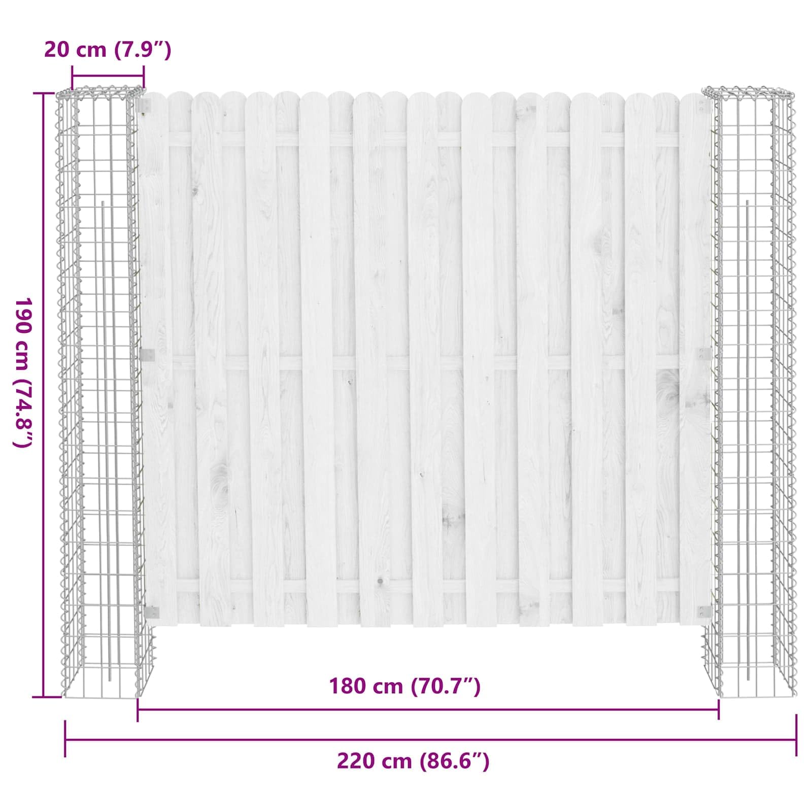 Zaunpfosten Metall 2 Stück Silber 20 x 20 x 190 cm für Gartenzaun Sichtschutz Terrasse Balkon mit robustem Quadratdesign und einfache Montage für Grundstück Begrenzung
