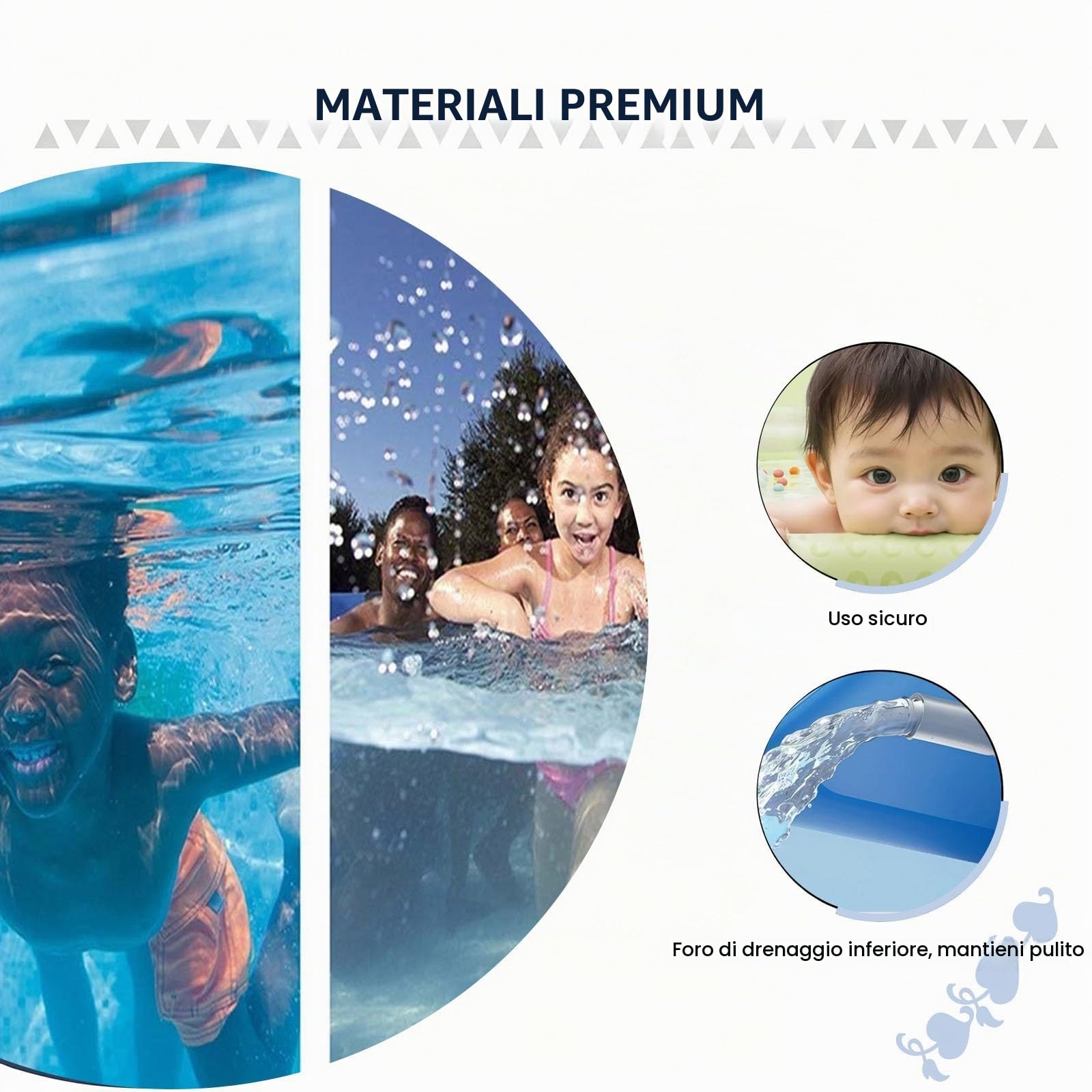 Piscine Gonfiabili Piscina Gonfiabile In PVC Per Famiglie Piscina Da Giardino Per Interni Ed Esterni(Blue-A,150 * 90 * 45cm)