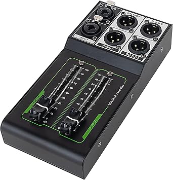 Studio Monitor Controller - Passive Audio Volume Knob, Dual Output Sound Switch | Pro Sound Control Box, Studio Audio Interface, 70mm Smooth Fader Dial, Plug and Play Setup for Music Production Room