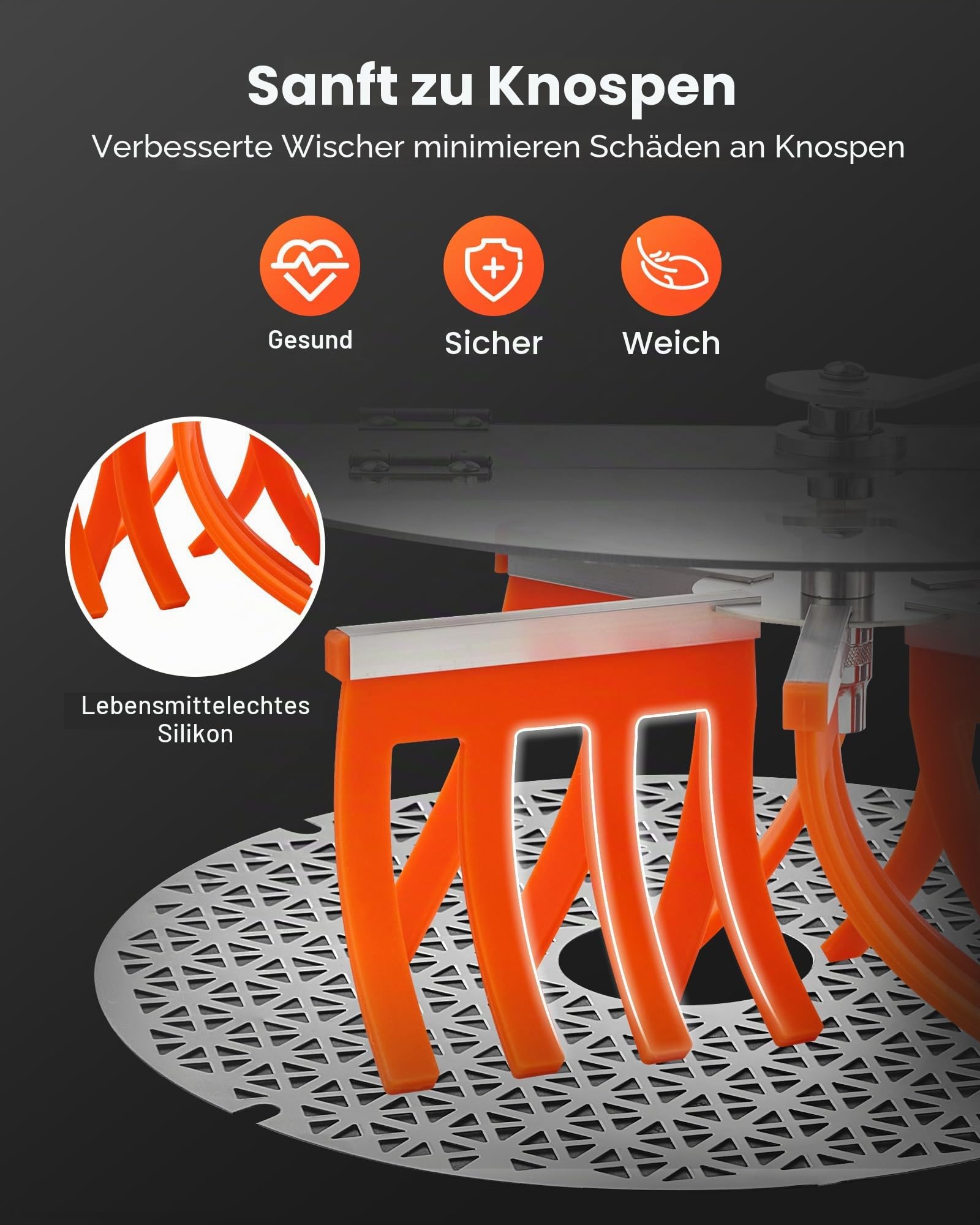 VEVOR Erntemaschine, 40,6 cm Blattschneider, Knospenschneider mit Edelstahlklingen, Nass- & Trocken-Hydrokultur-Schneidemaschine mit Tablett, Blattschüssel Trimmer für Pflanzenknospen & Blumen