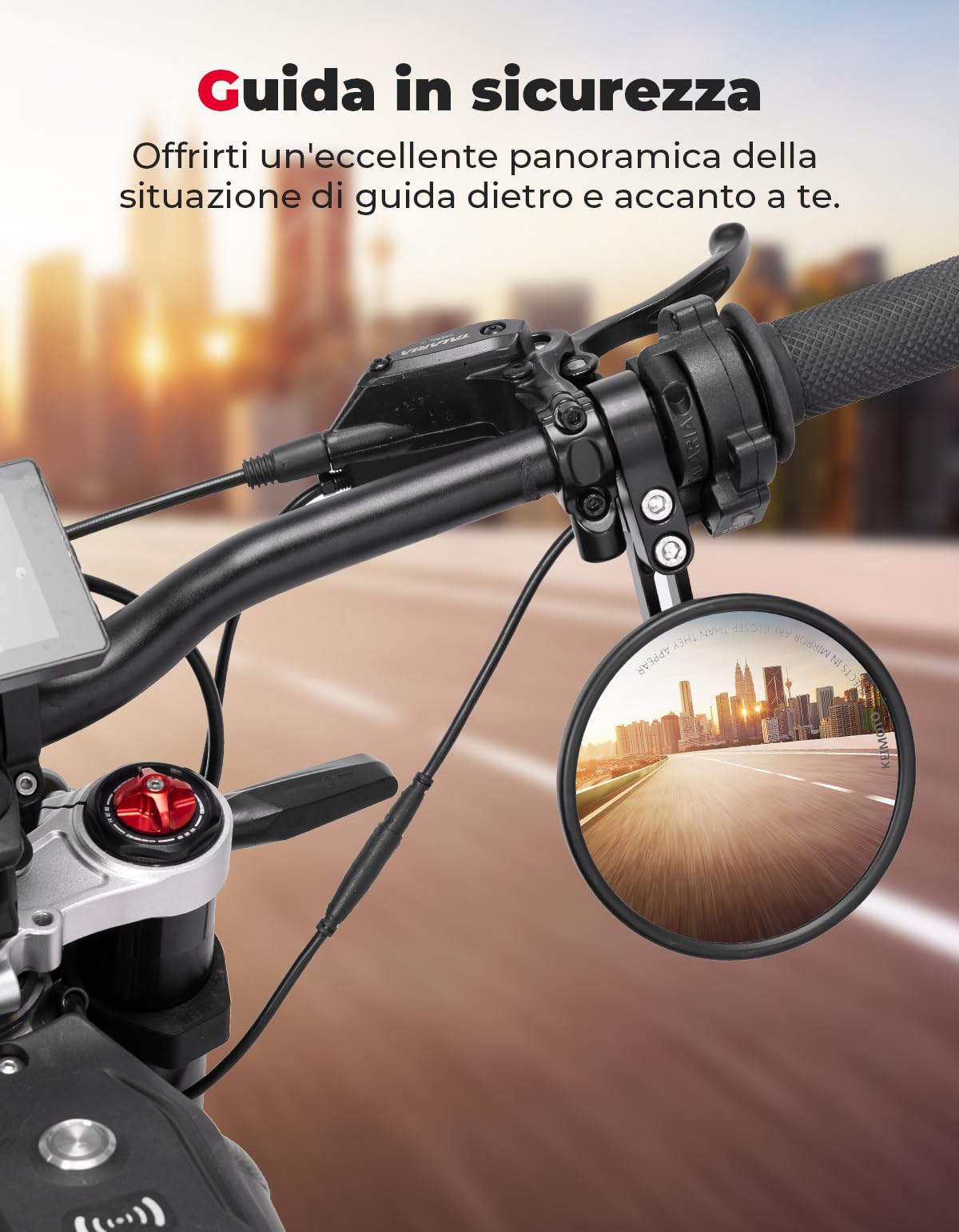 2 Pezzi Specchietti Moto E57 Omologati, Specchietti Moto Manubrio