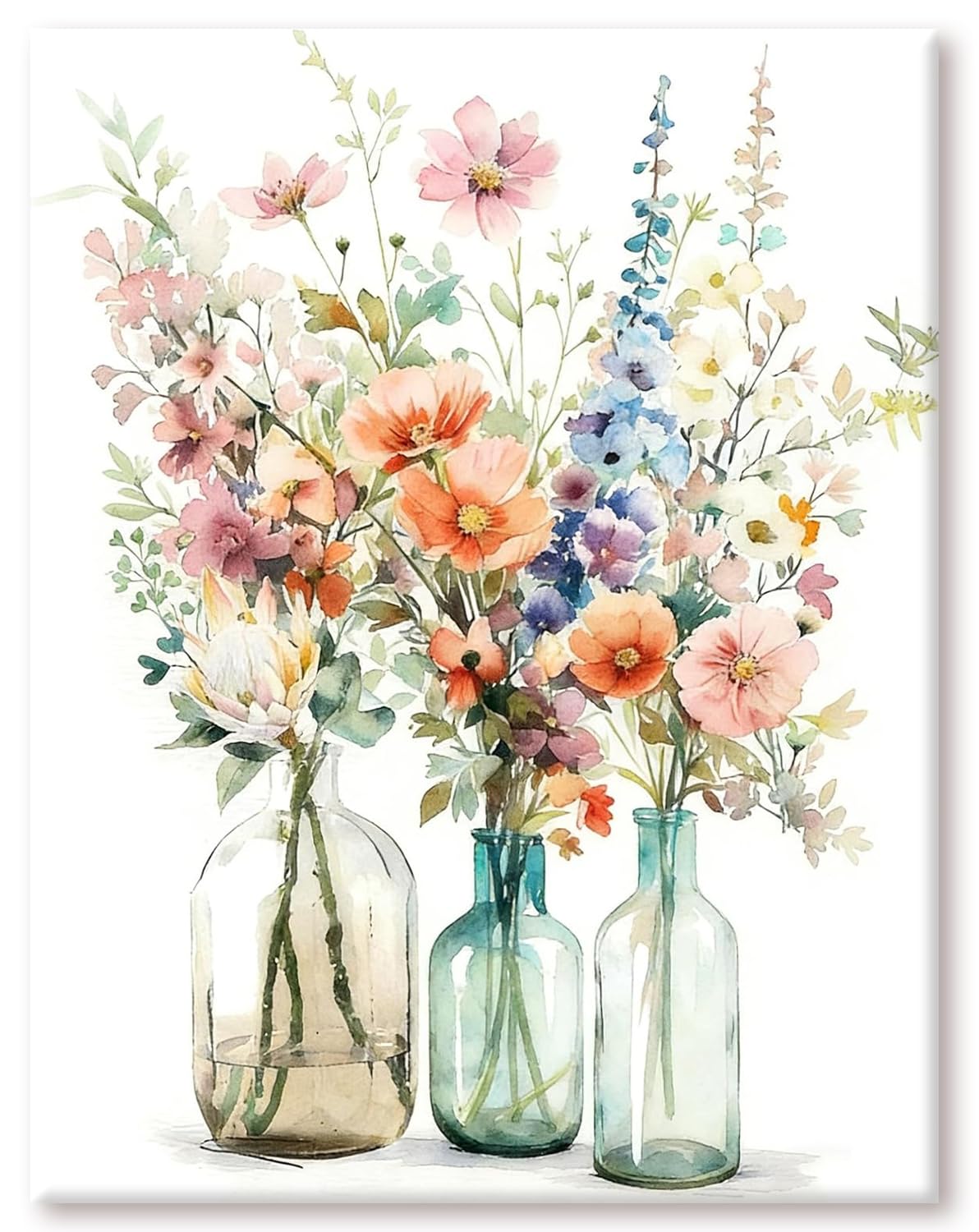 AG.AIIEU Diamond Art Kits, 5D Flowers Diamond Painting Kits for Adults Wall Art, Dcrystal Art Kits for Adults, DIY Gem Crystal Art for Home Wall Decor 12x16 inchs