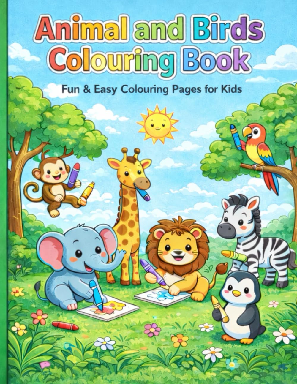 Animal And Birds Colouring Book for Kids By Mirha Collection: Fun & Easy Coloring Pages for Ages 3–7