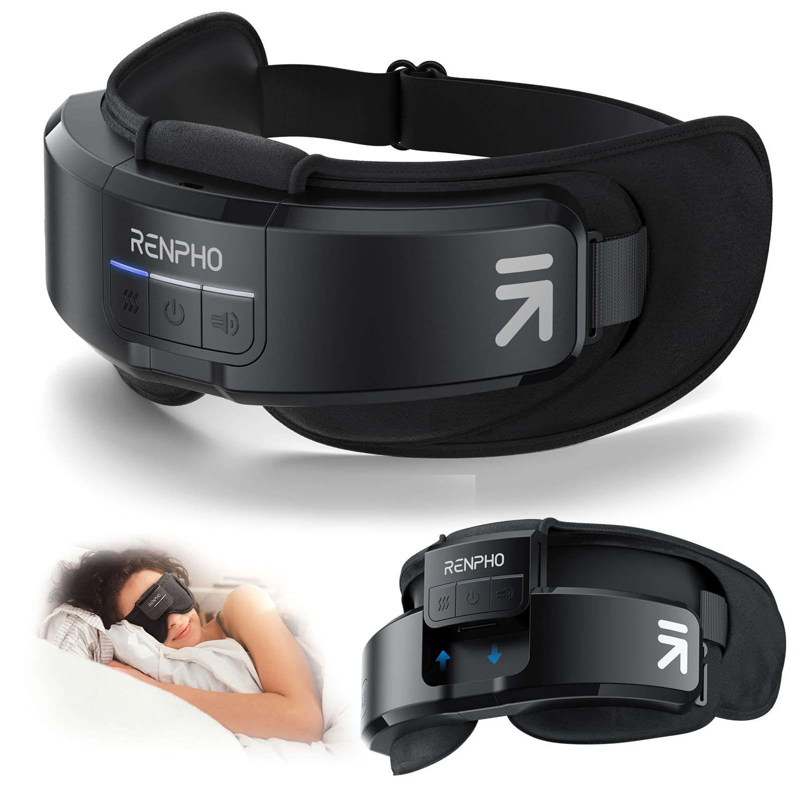 RENPHO Eyeris Shift 2-in-1 Multi-Function Eye Massager with Heat, Compression, Bluetooth, Removable Heated Mask for Dry Eyes, Sleep Improvement