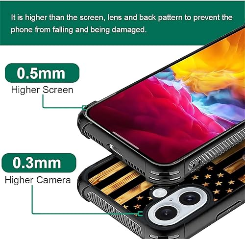 Vista 678 de Funda compatible con iPhone 13 Pro, diseño de patrón para iPhone 13 Pro, fundas para mujeres y niñas, Betsy Ross 13 estrellas de madera con bandera