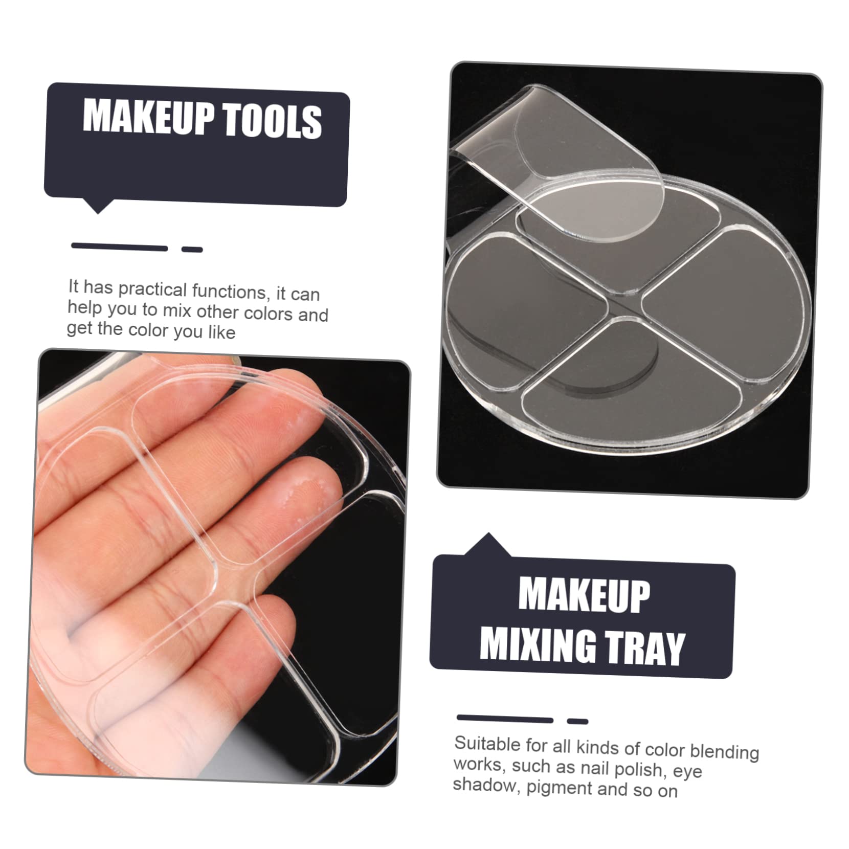 IWOWHERO Sturdy Acrylic Makeup Palette Spatulas 2-piece Set for Nail Art Cosmetics