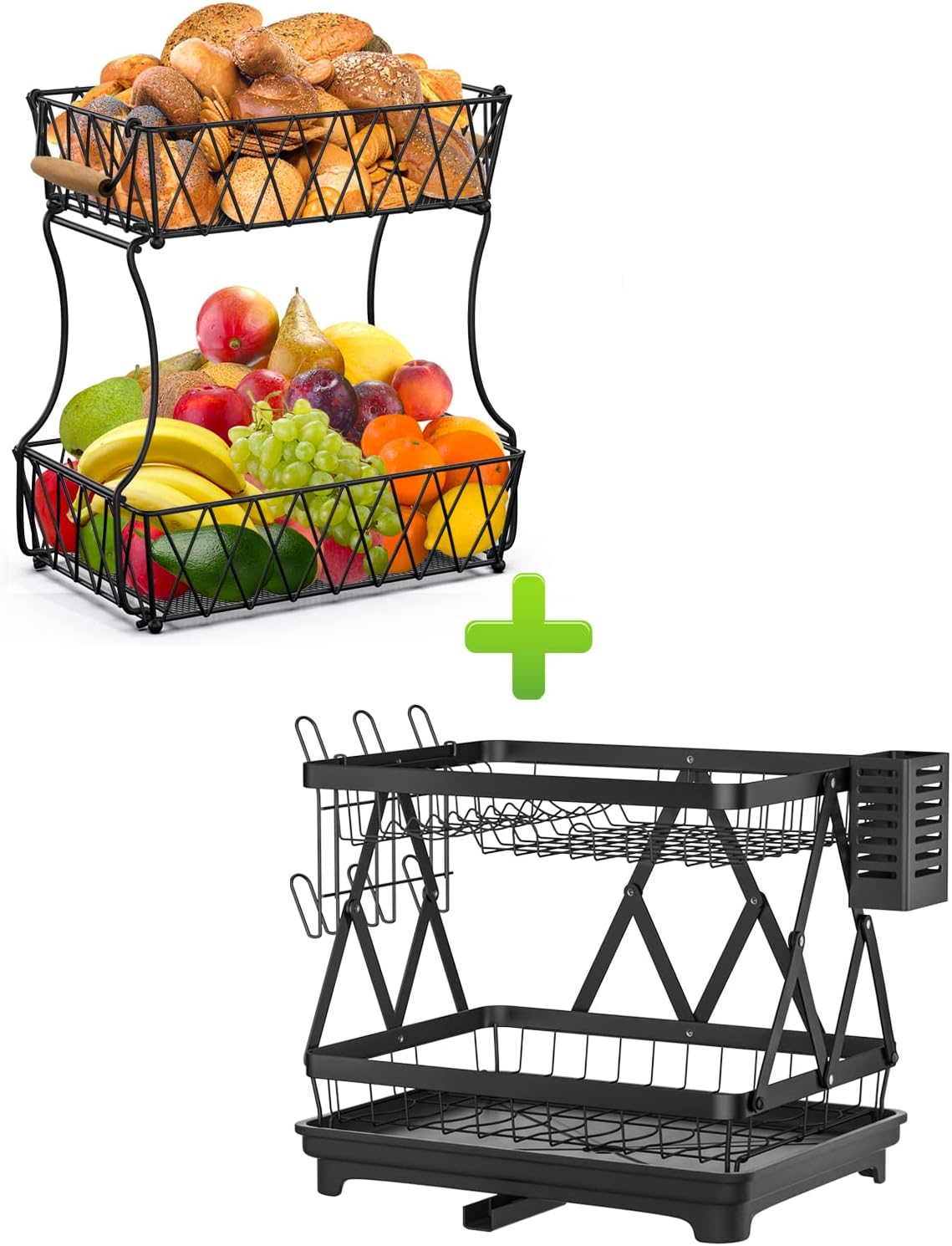Amazon.com - VOGWOLTH Collapsible Dish Drying Rack with Drainboard ...