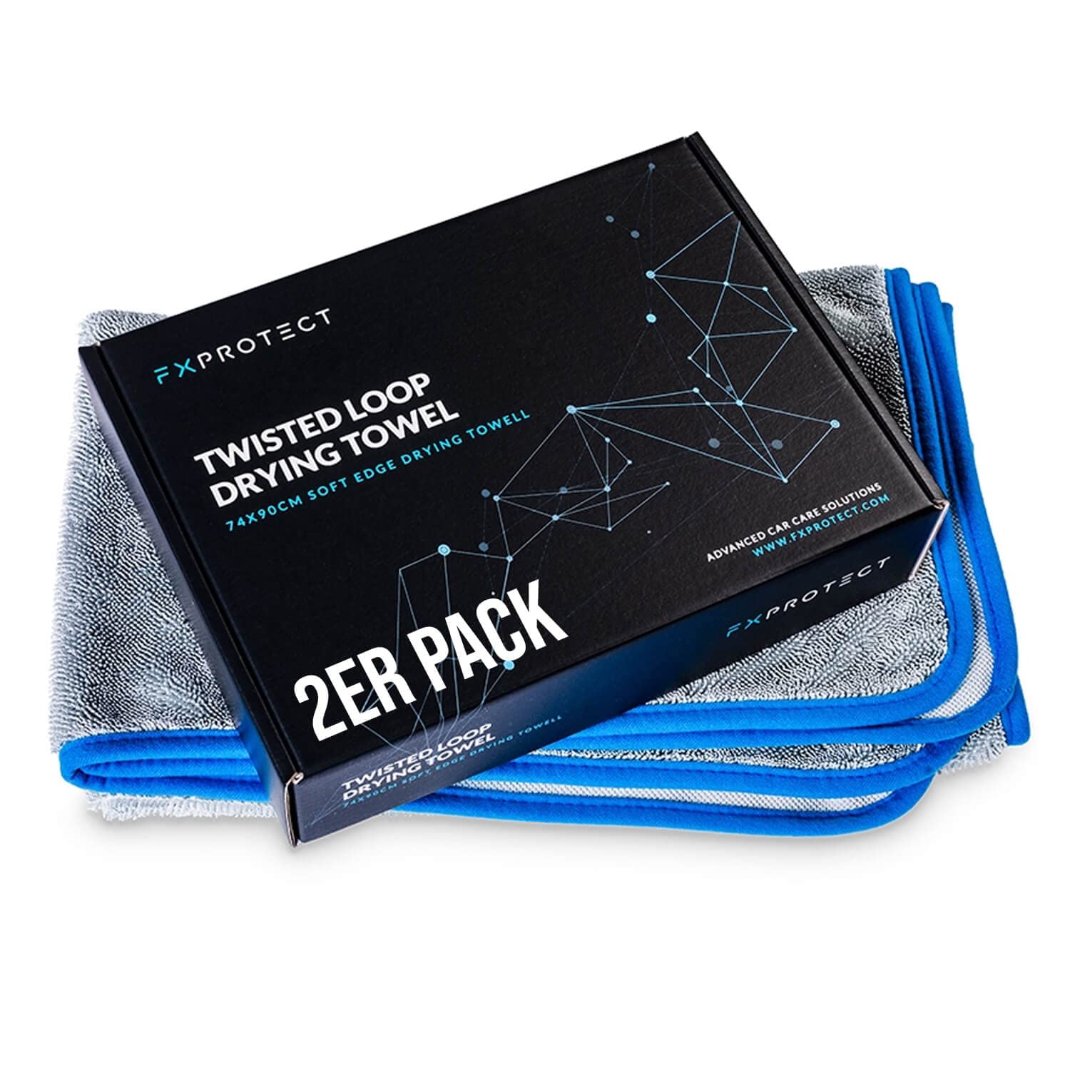 Shiny Freaks FX Protect Twisted Loop Drying Towel 550GSM 74×90 (2 STK.) | EIN perfektes Trockentuch für streifenfreie Ergebnisse | Mikrofasertuch, Reinigungstuch