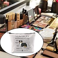 Vista 7 de LEVLO Divertidos regalos para amantes de los pastores australianos, la anatomía de un pastor australiano, bolsas de cosméticos para pastor