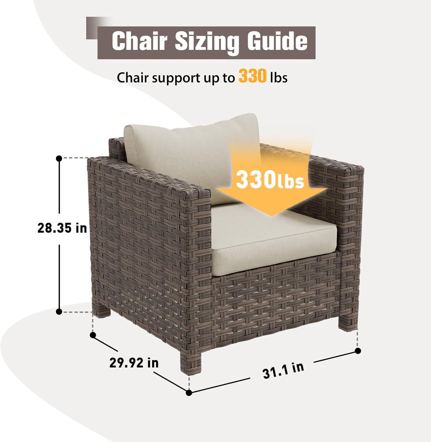 EAGLE PEAK Harbor Haven 2 Piece Wicker Swivel Rocker Patio Furniture Set, Deep Seating Rocking Chairs, Weather Resistant Outdoor Furniture for Patio, Deck, Garden, Brown/Beige
