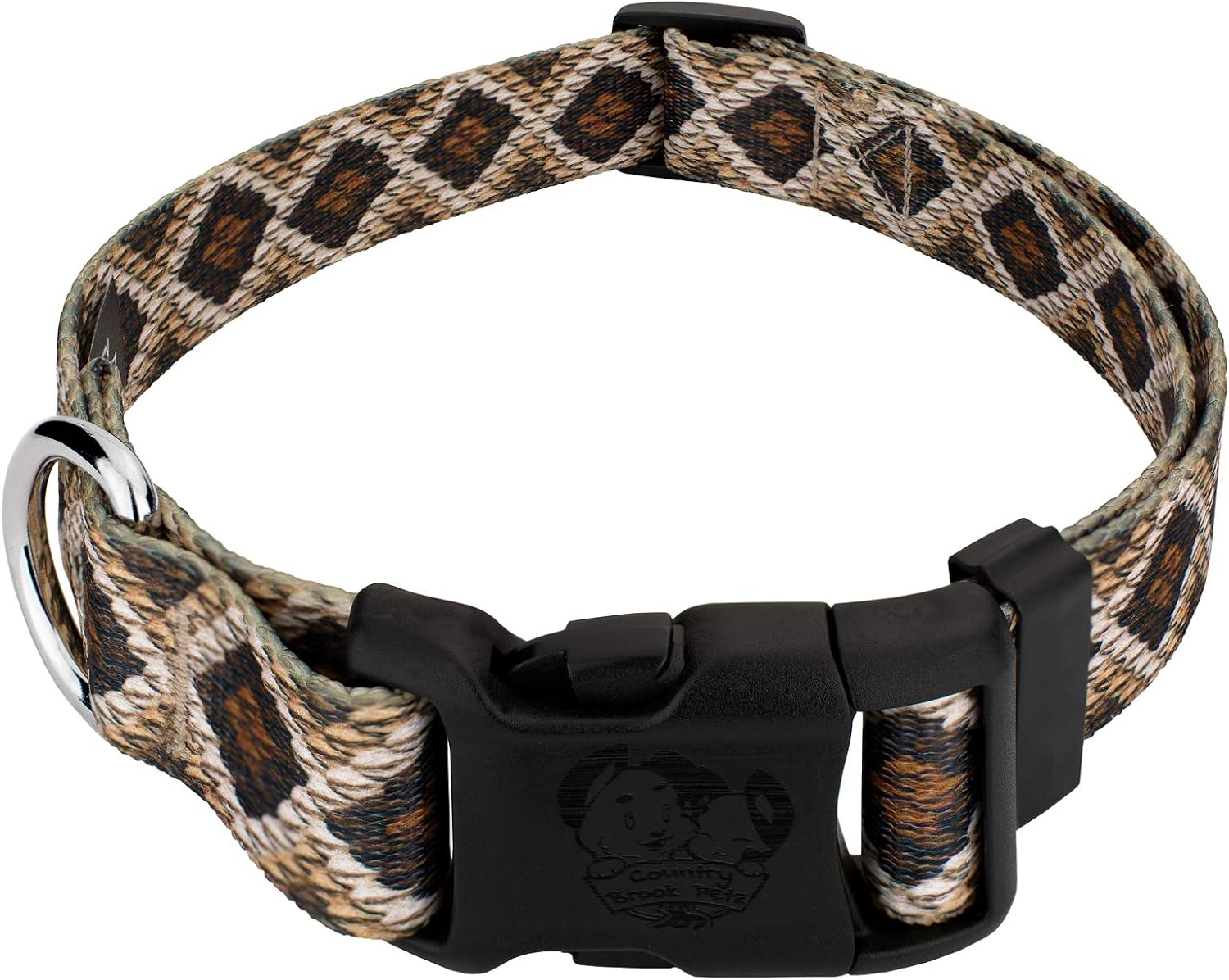 Country Brook Petz - Pink Leopard Everyday Dog Collar - Made in The U.S.A. - Animal Prints Collection Featuring Wild Designs (1 Inch, Medium)