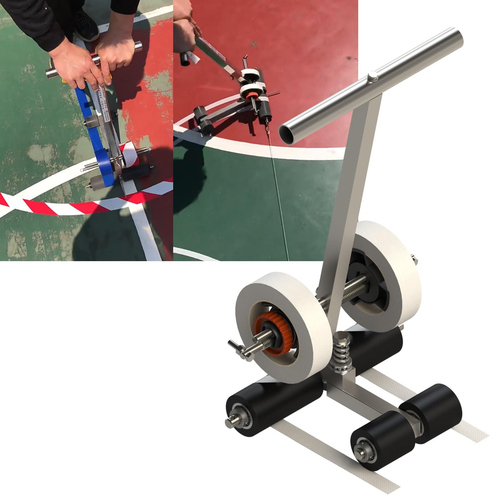 asdchZen Manual Floor Tape Applicator,Walk-Behind Tape Dispenser For Painting/Lane Marking/Sports/Storage Areas Etc,Single-Roll Tape Machine Max Width:15Cm,55~80Cm