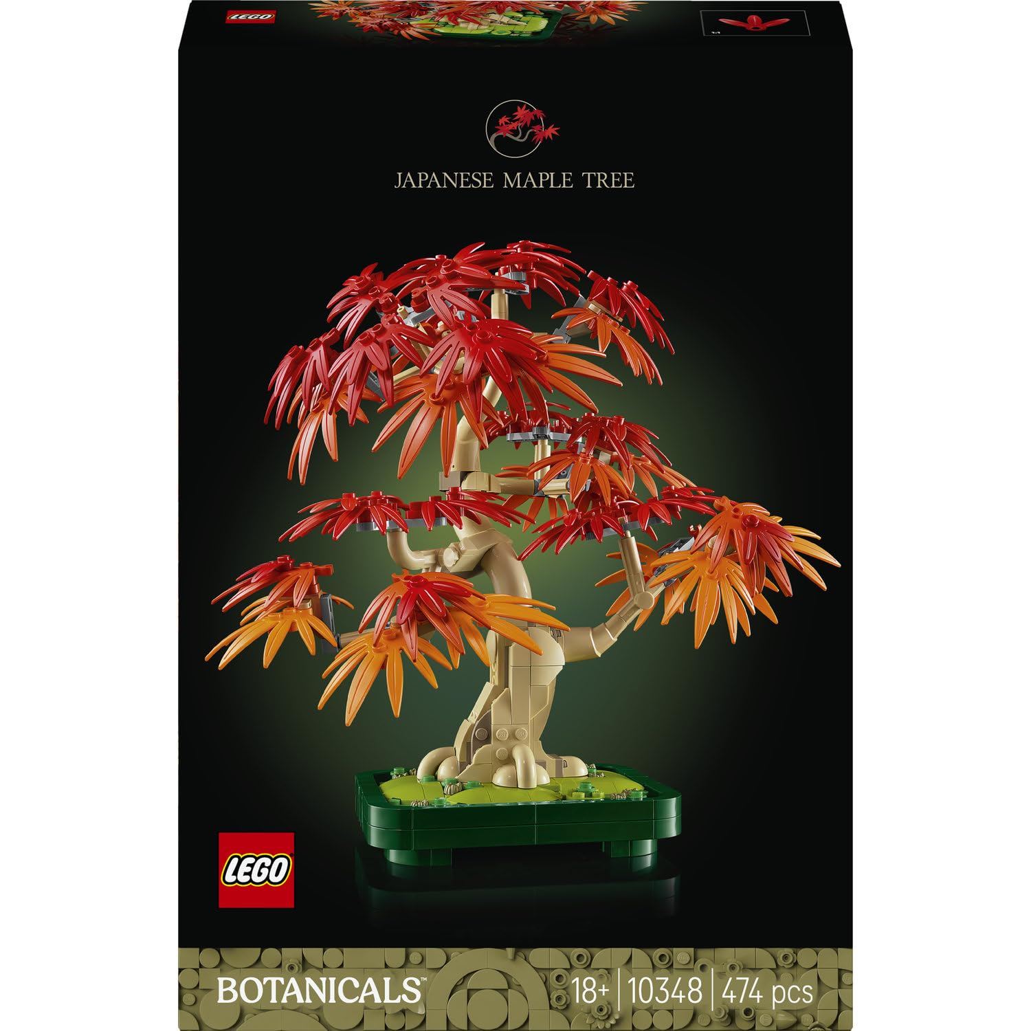 LEGO Botanicals Japanese Red Maple Bonsai Tree 10348 | Set for Adults, Artificial Potted Plant with Red & Orange Leaves, DIY Home Decor, Birthday Gift Idea, 474 Pieces