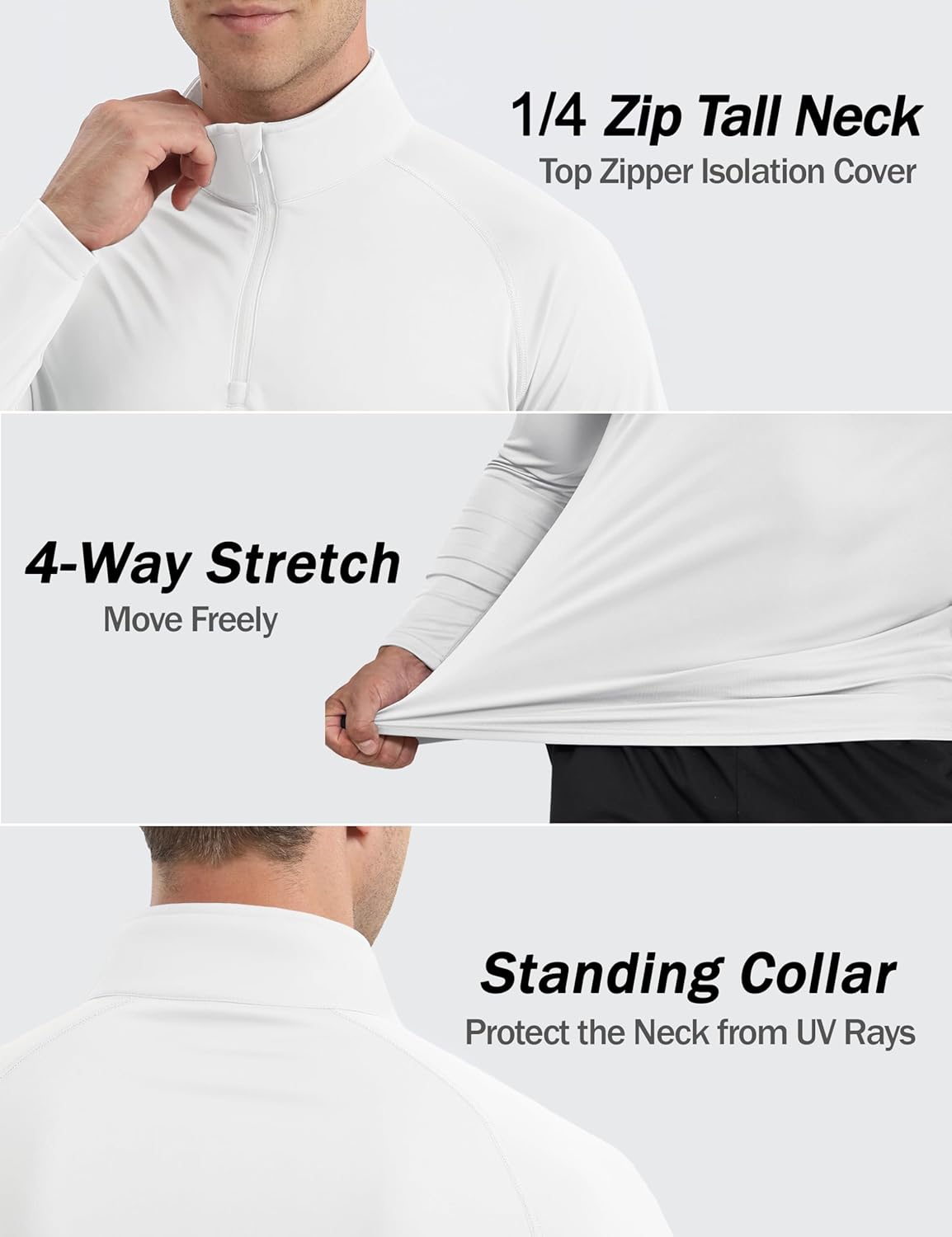 KINSWT Mens UPF 50+ Sun Shirt Long Sleeve 1/4 Zip SPF UV Protection Lightweight Quick Dry Quarter Zip Golf Shirt - Image 6