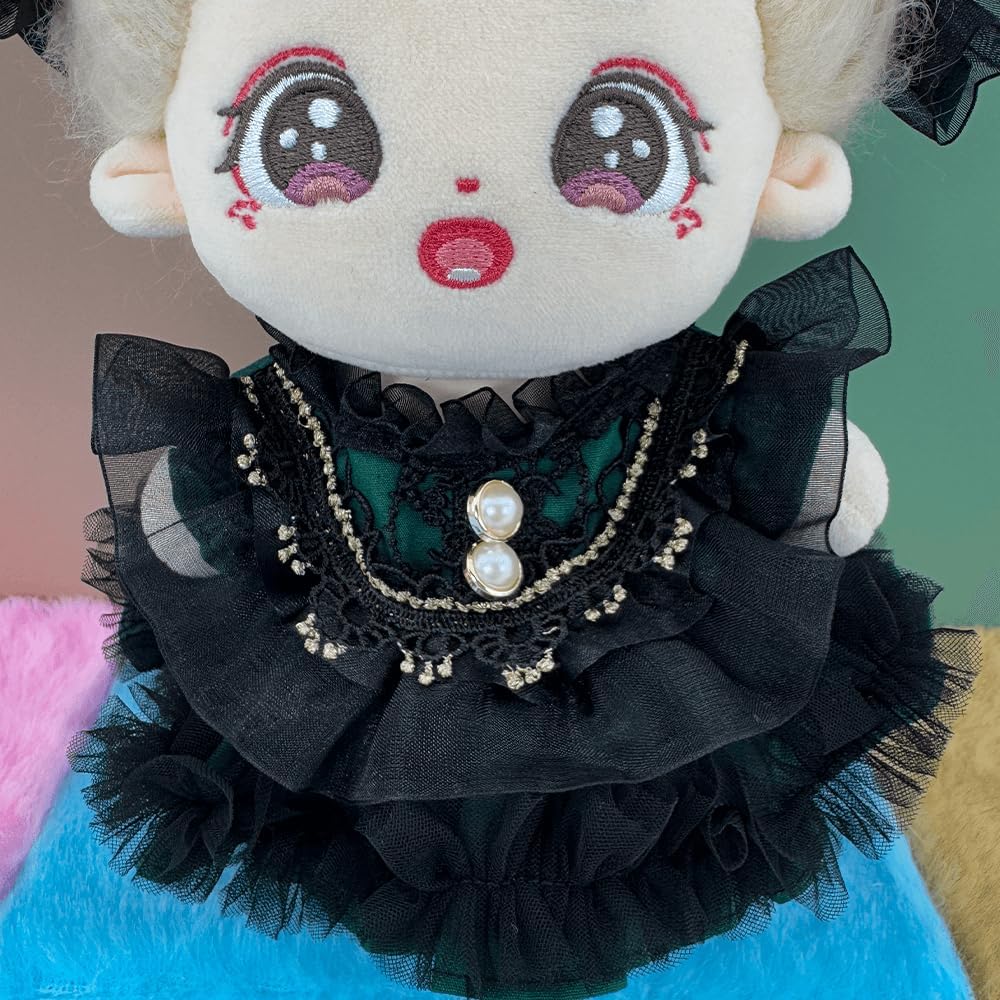 niannyyhouse Plush Doll Clothes, Retro Green Headdress Dress, Stuffed Animal Accessories, Multiple Sizes 10-40cm (10cm)