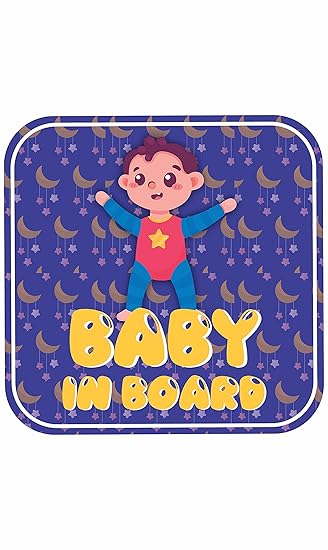 CVANU Baby On Board Kids Safety Warning Window Sign Sticker for Car PVC Vinyl CV20 (Pack of 4) B