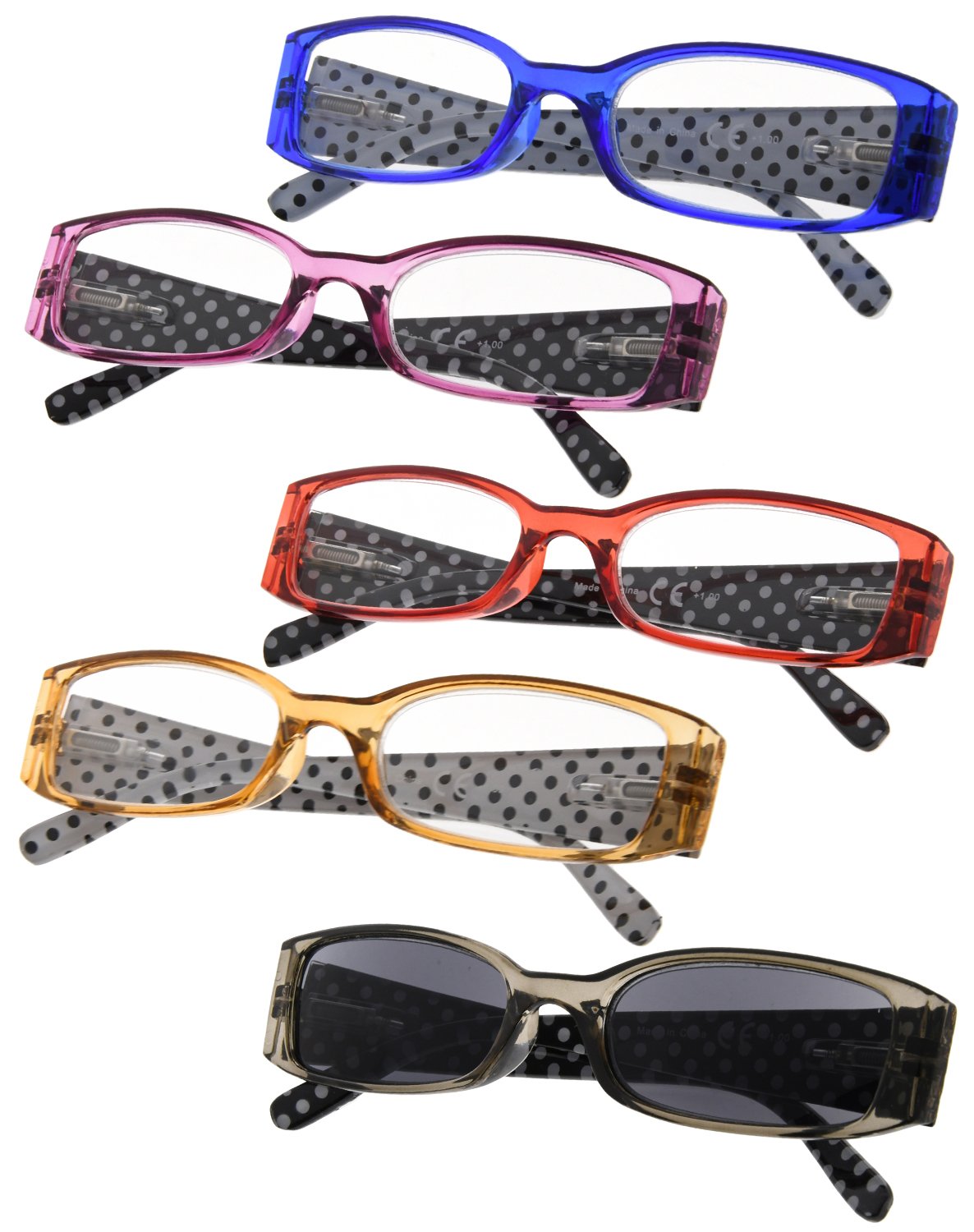 Eyekepper 5 works Polka Dots Pattern Design Reading Glasses for Women Reading Inlcude Reader Sunglasses 3.00 Reading Eyeglasses - Image 4