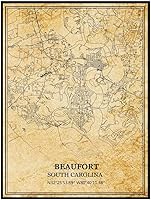 Vista 7 de TANOKCRS Aiken - Póster de mapa vintage de Carolina del Sur, Estados Unidos, arte de pared, diseño de mapa de carretera de la ciudad, regalo