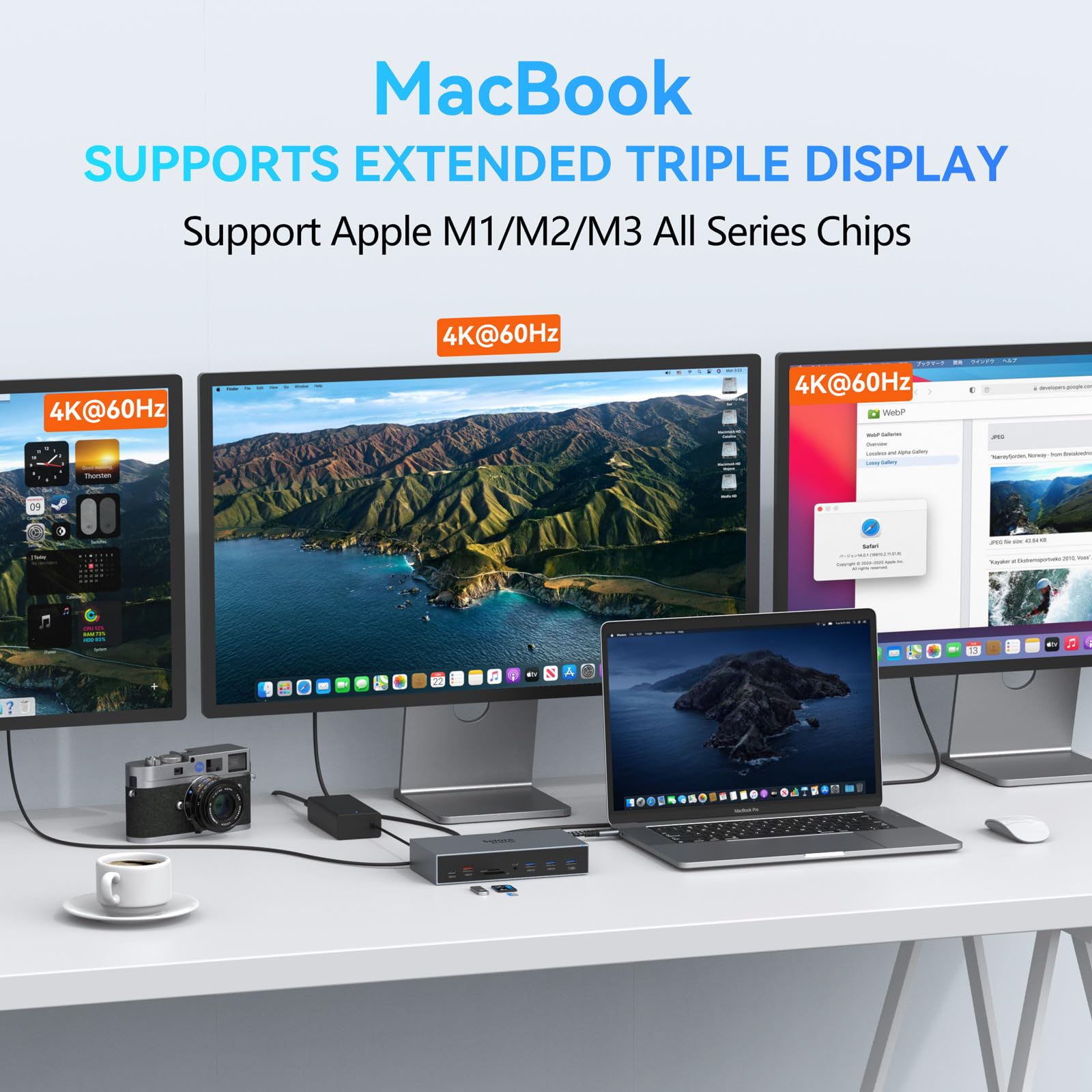 Snapklik.com : Displaylink Docking Station 3 Monitors Dual Triple ...