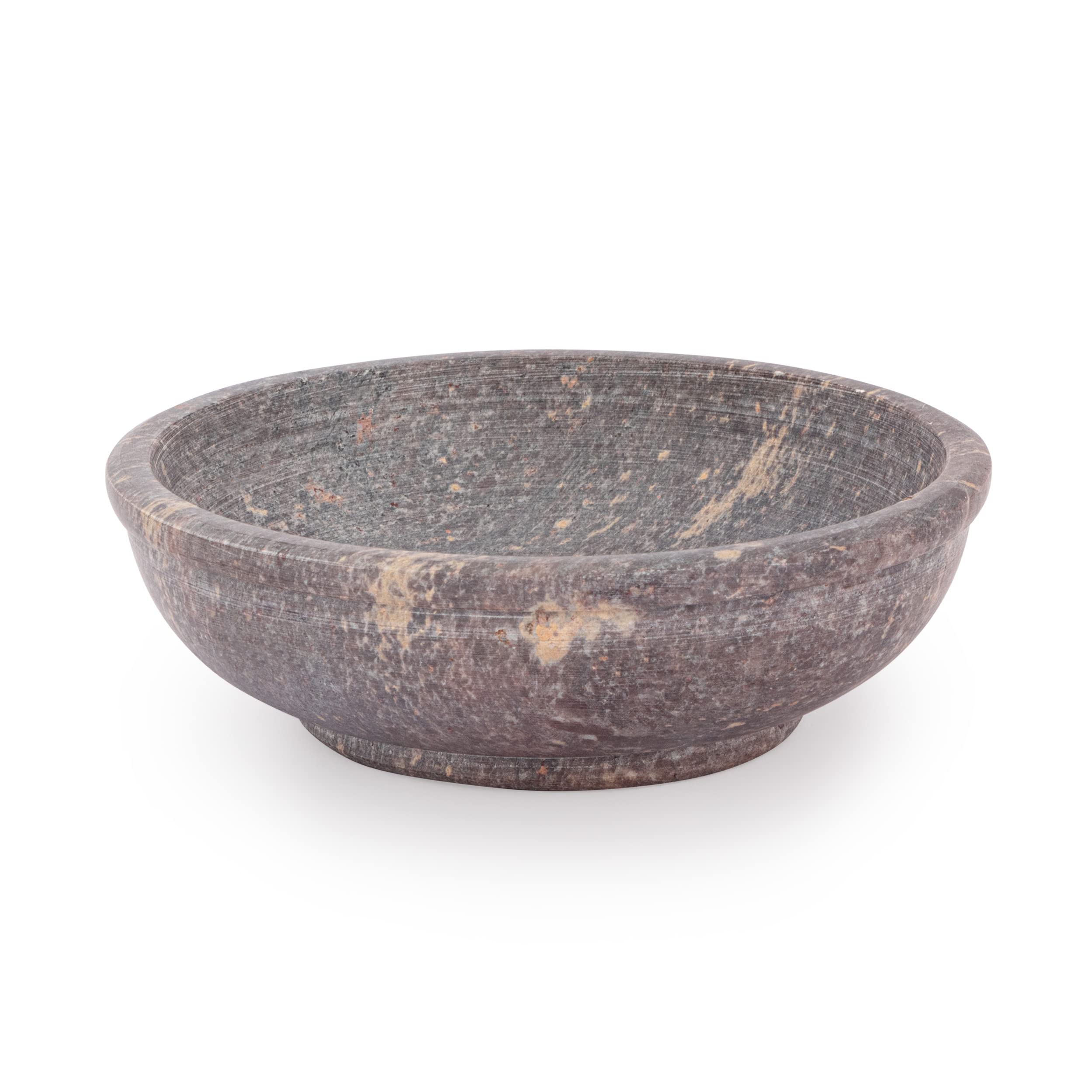NKlaus Soapstone Incense Bowl, 10 cm, Round, Multi-coloured