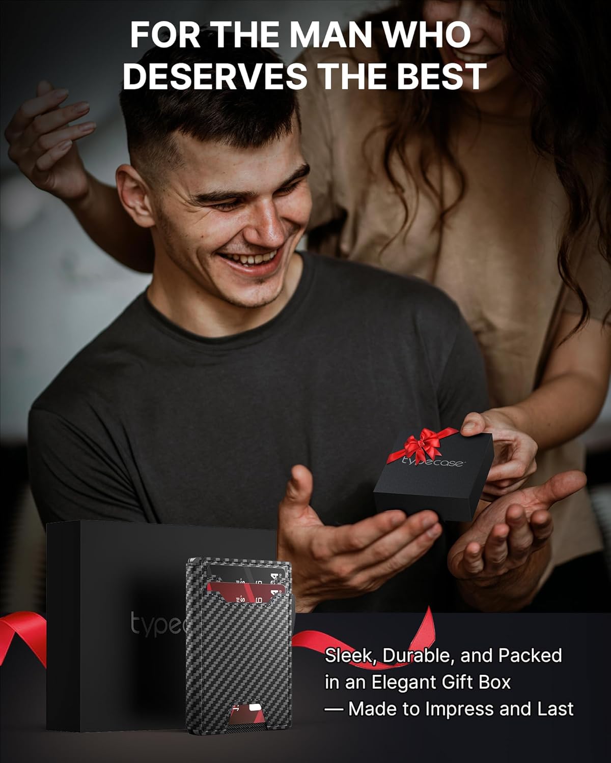 typecase Smart Wallet for Men: Metal Rfid Blocking Card Case, Ultra-Slim Bifold Wallet, Magnetic Card Holder, 9-13 Cards Capacitiy, Smart Popup Wallet for Men with Money Clip - Carbon Fiber - Image 7