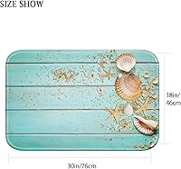 Vista 3 de Britimes - Tapetes de baño, antideslizantes, diseño de concha, playa, mar, estilo antiguo, bohemio, cubierta lavables, tapetes para decoración