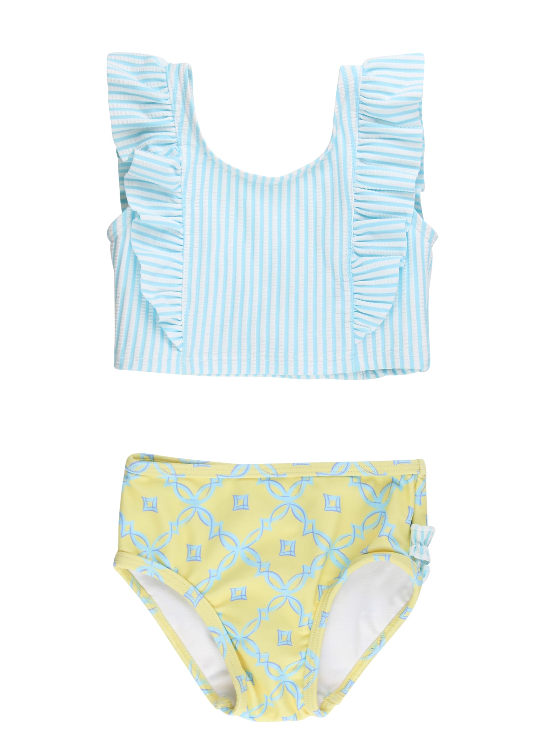 RuffleButts Baby/Toddler Girls Waterfall Tankinis - 2 Piece Swimsuit UPF50+