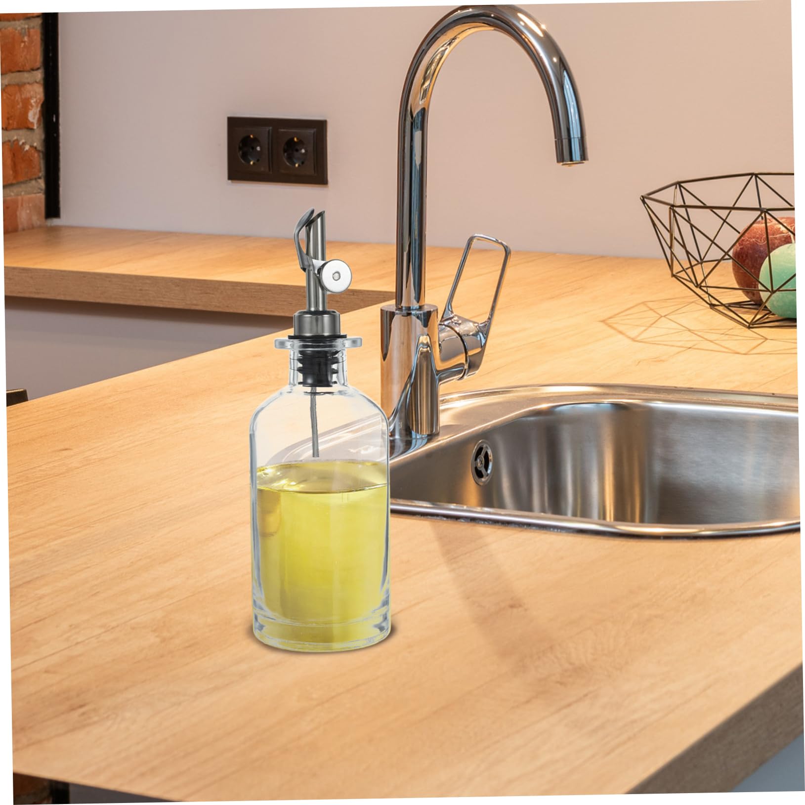 2 Stück Glas Ölflaschen 350 Ml Selbstregulierend Automatischer Ausgießer Küchenölspender für Sojasauce Essig Transparent mit Abdeckmechanismus Küchenutensilien
