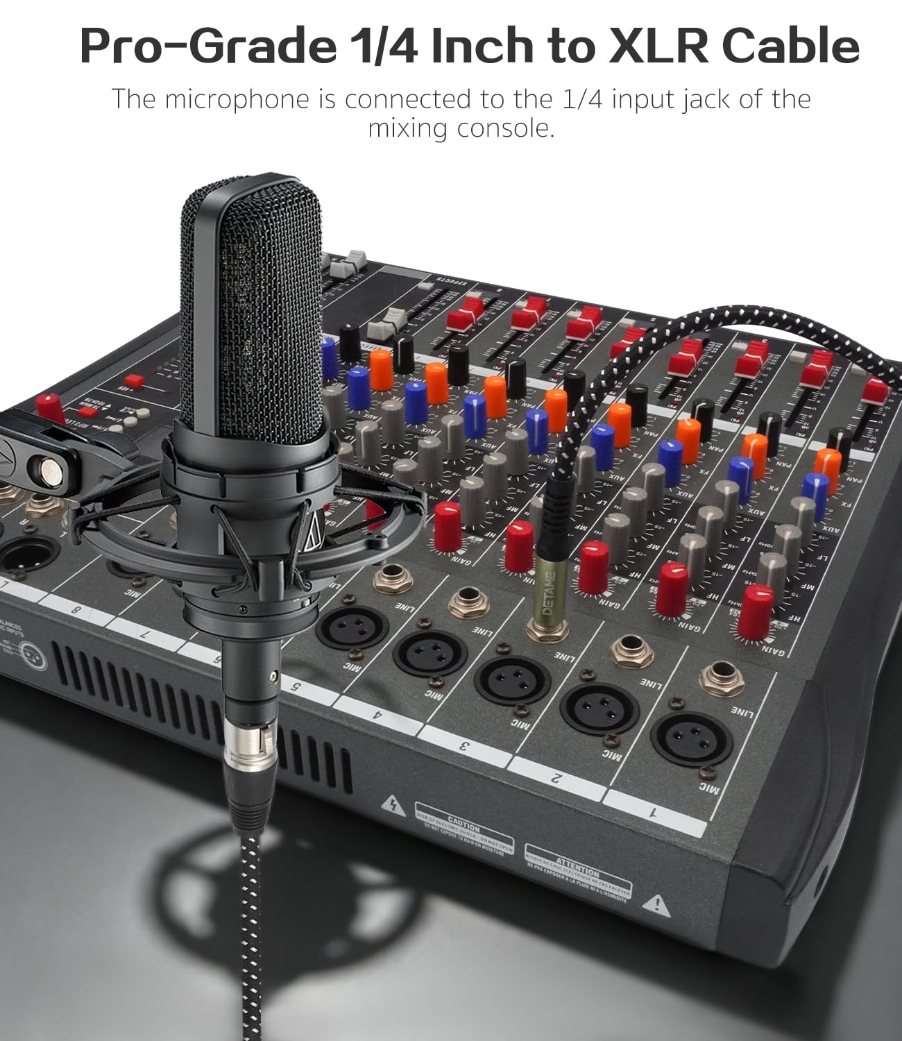 Cavo da XLR femmina a 3 pin da 6,35 m a TRS bilanciato da 6,35 a XLR, confezione da 2 | Adatto per collegare ingressi XLR microfono a ingressi mixer 1/4