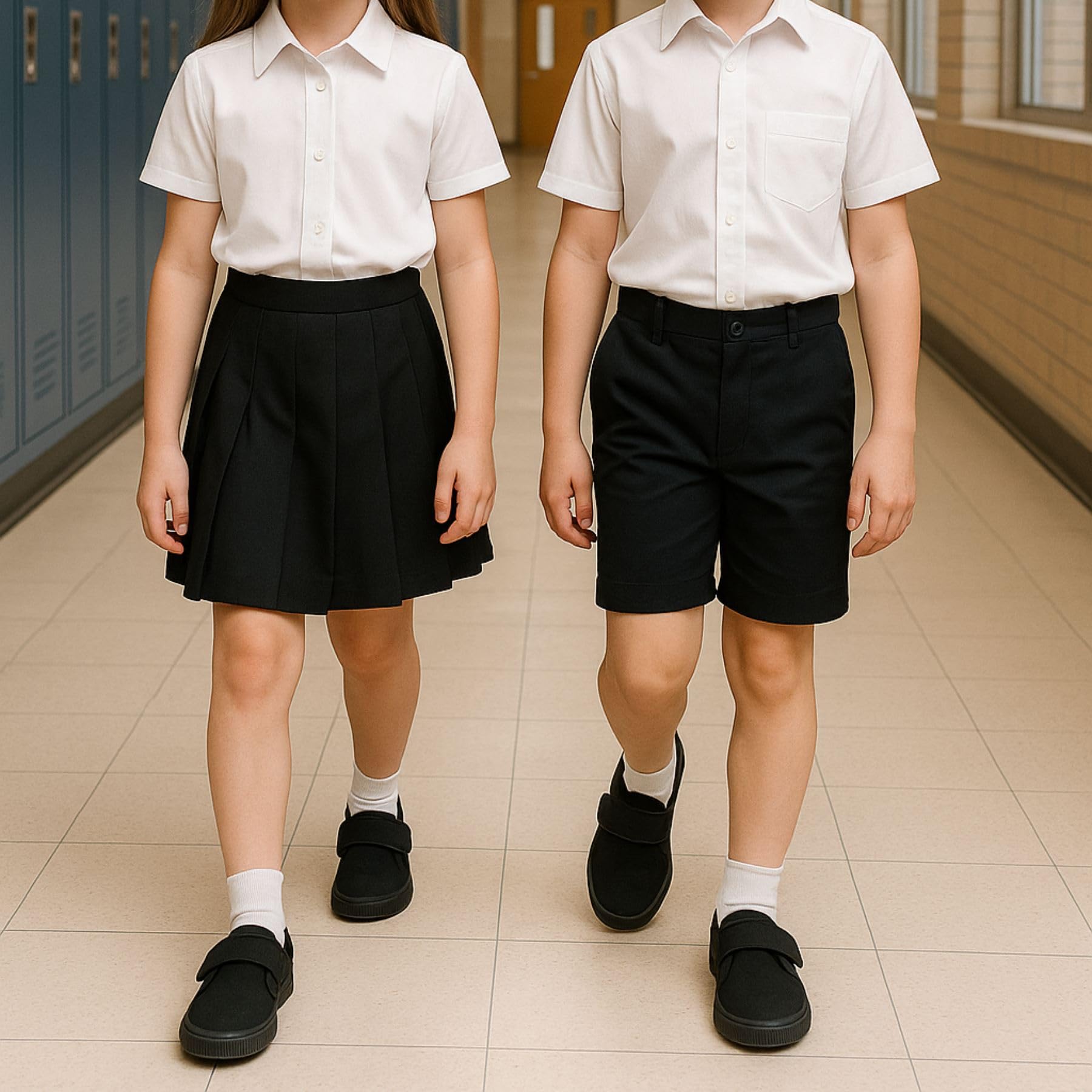 Confezione da 2 scarpe Plimsolls in tela per bambini attivi, tinta unita, scarpe da scuola per aule, parco giochi e sport al chiuso, morbide, unisex, scarpe da ginnastica nere