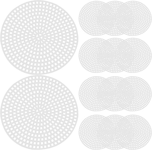 Exceart 30 piezas de lienzo de plástico para bricolaje en forma de lienzo para bordado de punto de cruz, costura de malla, proyecto de arte redondo,
