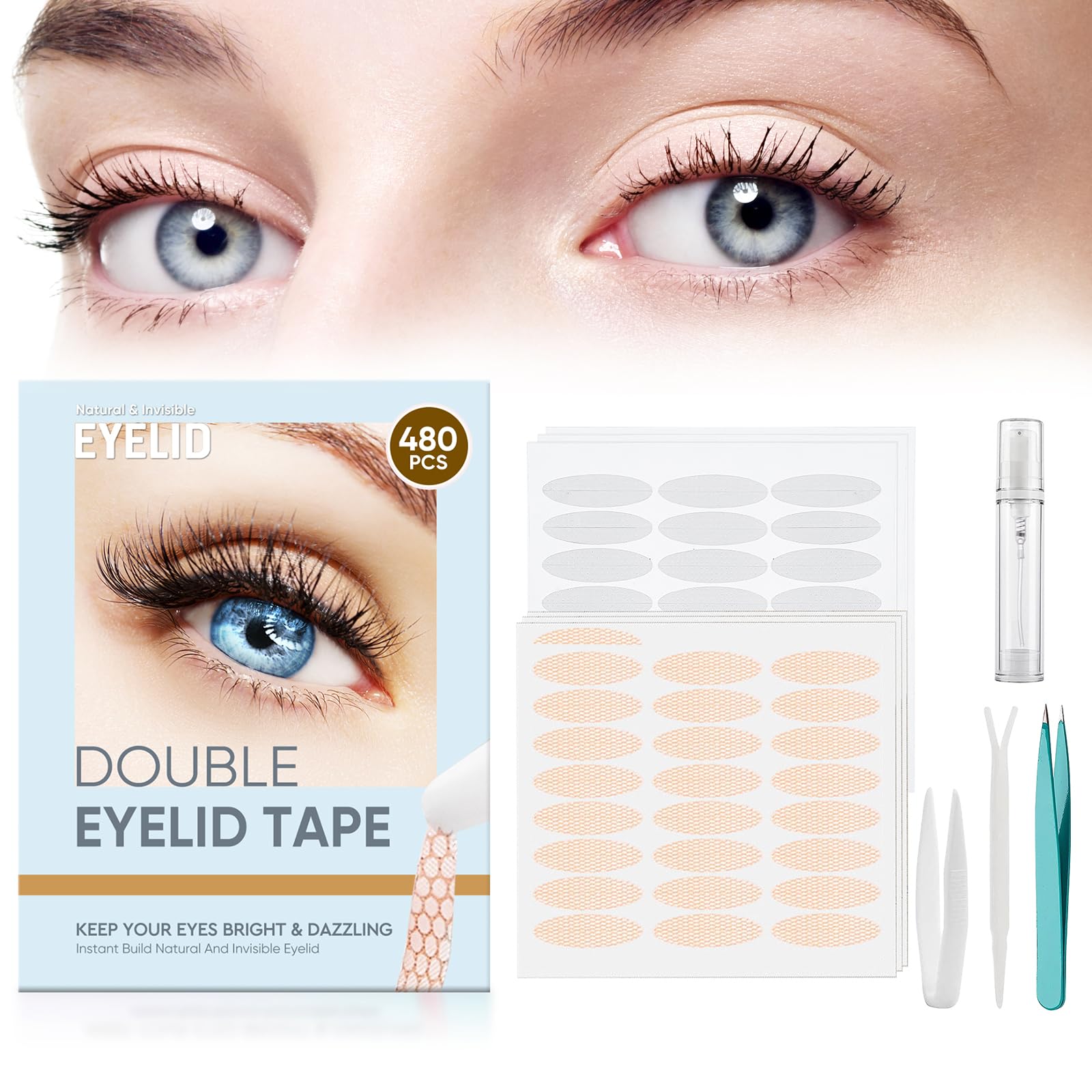 Adesivi a Doppia Palpebra,Strisce Adesivi per Palpebre Cadenti, Invisibile Nastro a Doppia Palpebra, Double Eyelid Tape
