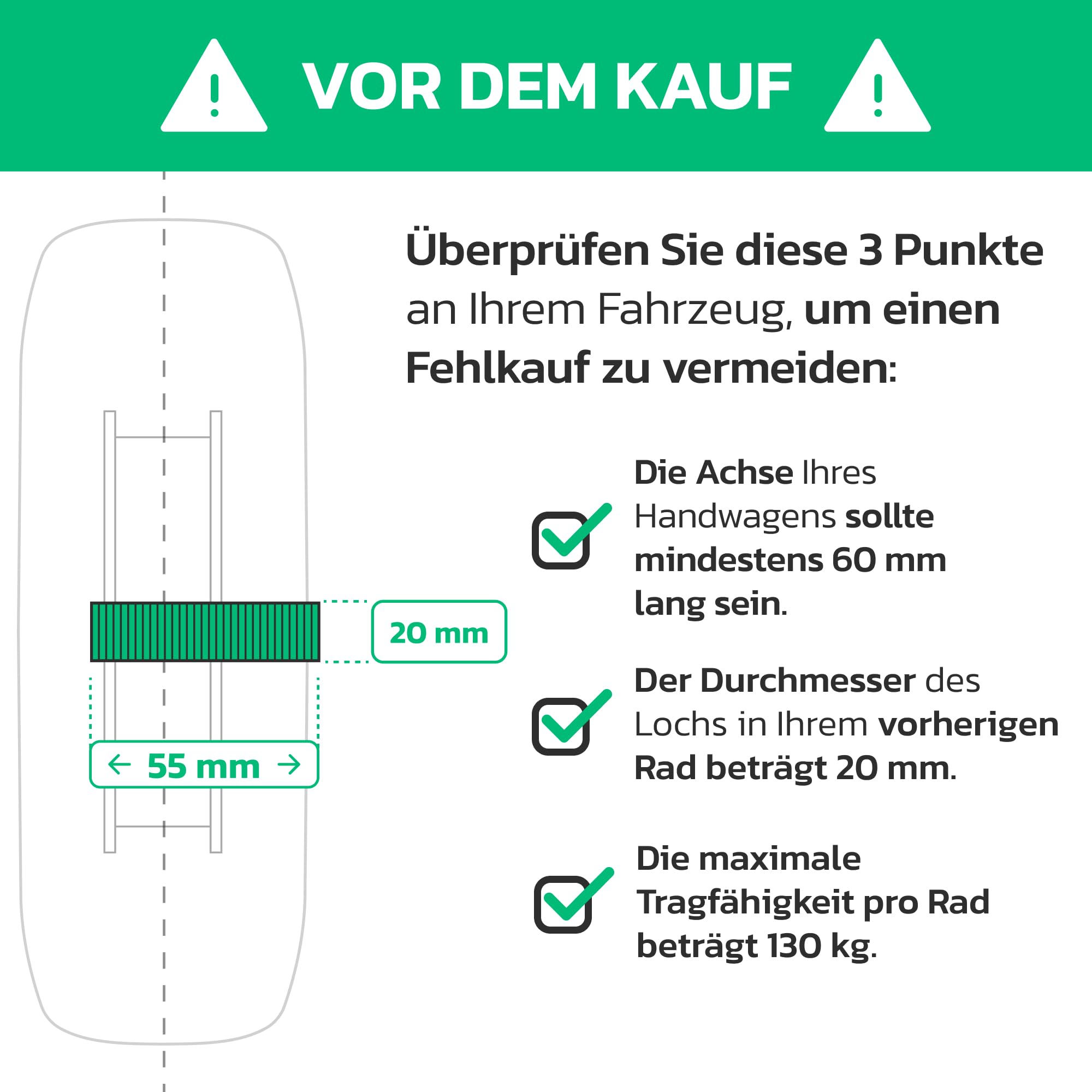 Aufblasbares Rad 4,10/3,50-4 (x2) Nabe 55 mm und Bohrung 20 mm – für Sackkarre, Wagen, Schubkarre usw. Komplettrad: Reifen + Schlauch mit gebogenem Ventil + Stahlfelge. MOOVMOOV