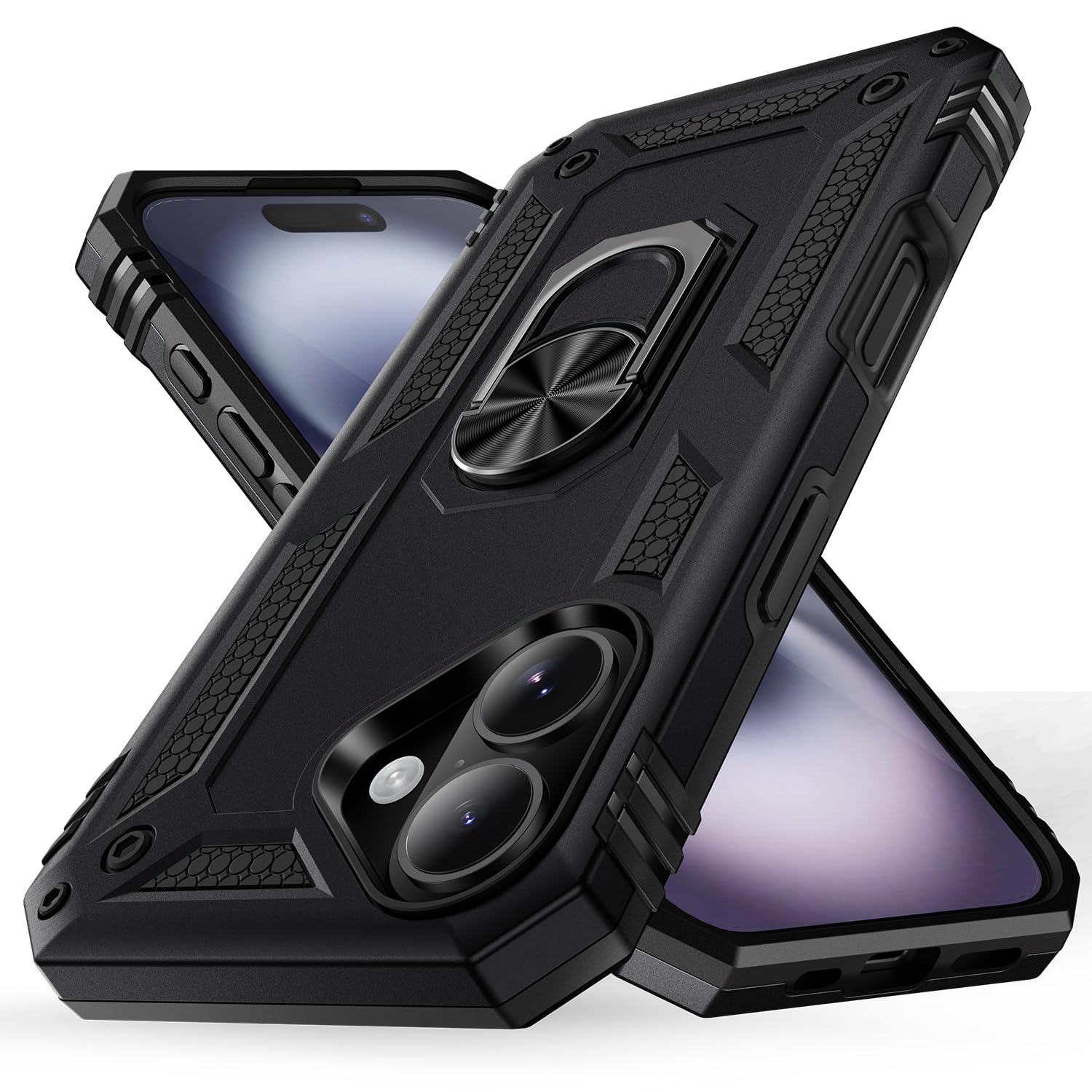 Korecase Phone Cover for iPhone 16 with 360° Rotating Kickstand Ring,Military Grade Shockproof Armor Full Body Heavy Duty Protective for Apple iPhone