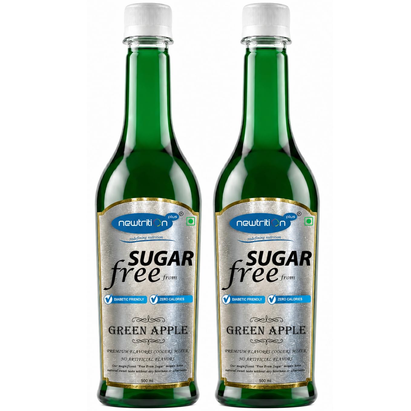 Newtrition Plus Redefining Nutrition Sugar Free Green Apple Mixer Syrup - Pack of 2 (500 ml each) - Zero Calorie, Diabetic Friendly, Keto Friendly-image-32