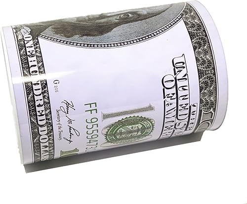 Miniatura 6 de $100 Dollar Bill Tin Piggy Bank 8.75 "de altura de ahorro de dinero moneda Benjamin Franklin Note Can Billete de banco Tarro de metal