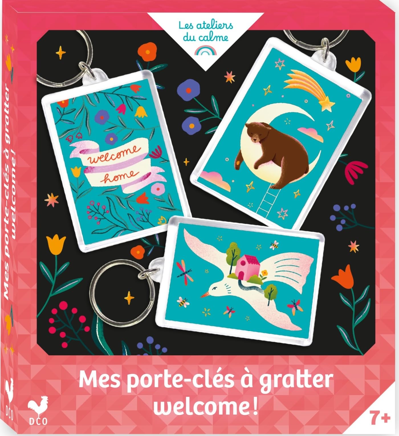 Mes porte-​clés à gratter welcome ! mini boîte avec accessoires
