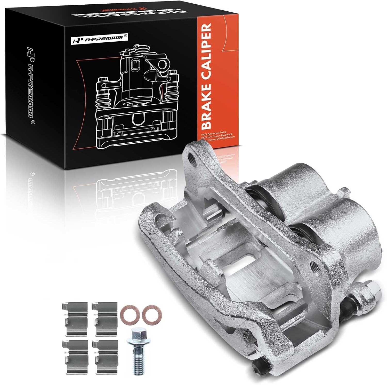 A-Premium Disc Brake Caliper Assembly with Bracket Compatible with Select Lincoln, Ford and Mazda Models - MKX 2011-2015, Edge 2011-2014, CX-9 2007-2015 - Front Left Driver Side