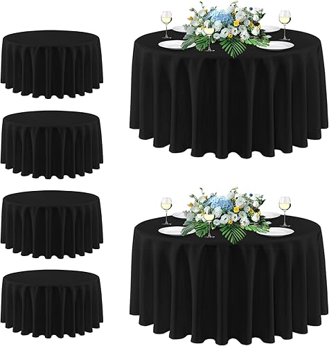 Miniatura 19 de sancua - Manteles blancos rectangulares, paquete de 8 manteles para mesas de 6 pies - Fundas de mesa lavables de poliéster para bodas, fiestas de