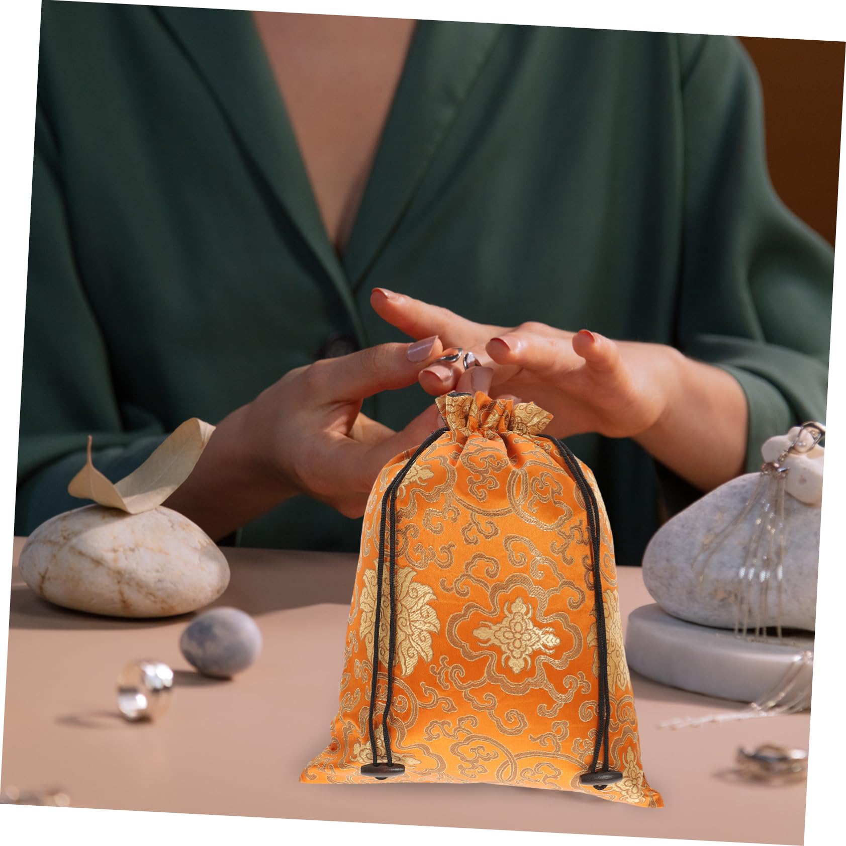 Happyyami Sacchetti Coulisse in Seta Stile Cinese per Bomboniere Caramelle Gioielli Piccoli Regali per Feste di Matrimonio e Altre Occasioni Stili multipli