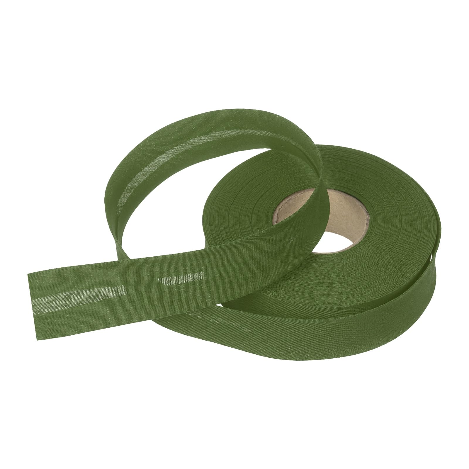 sourcing map 1 Inch Single Fold Bias Tape Polyester Continuous Bulk Bias Tape for Sewing,Seaming Quilting Hemming Binding Crafts (Dark Green 15 Yards)