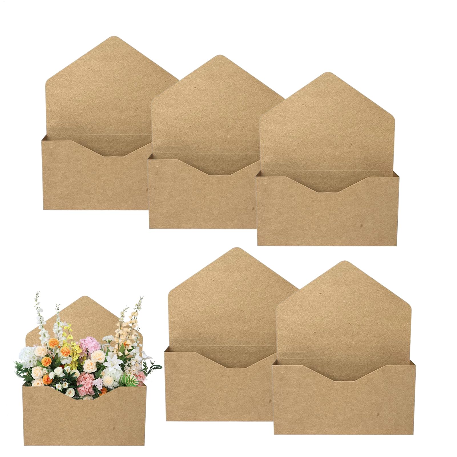 Floral Bouquets Boxes - 5 Floral Folding Paper Gift Envelopes | Flower Packaging Bags, Florist Display Stands, Foldable Boxes For Bouquets, Birthday Gift For Am
