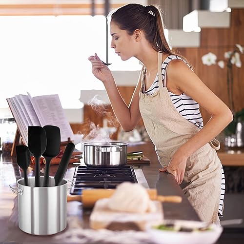 Miniatura 7 de Juego de 4 espátulas de silicona, espátulas de goma de grado alimenticio con agarre ergonómico, espátulas de goma resistentes al calor, juego de